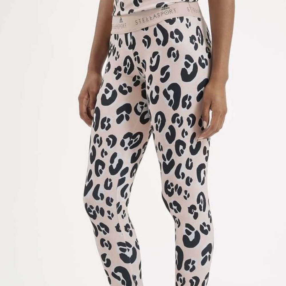 Leopard adidas Stella sport leggings small EUC